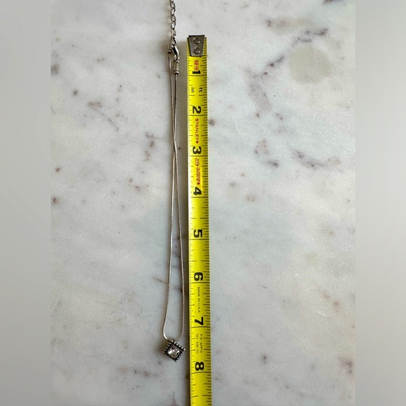 Brighton Square Crystal Pendant on Serpentine Chain - Picture 4 of 8